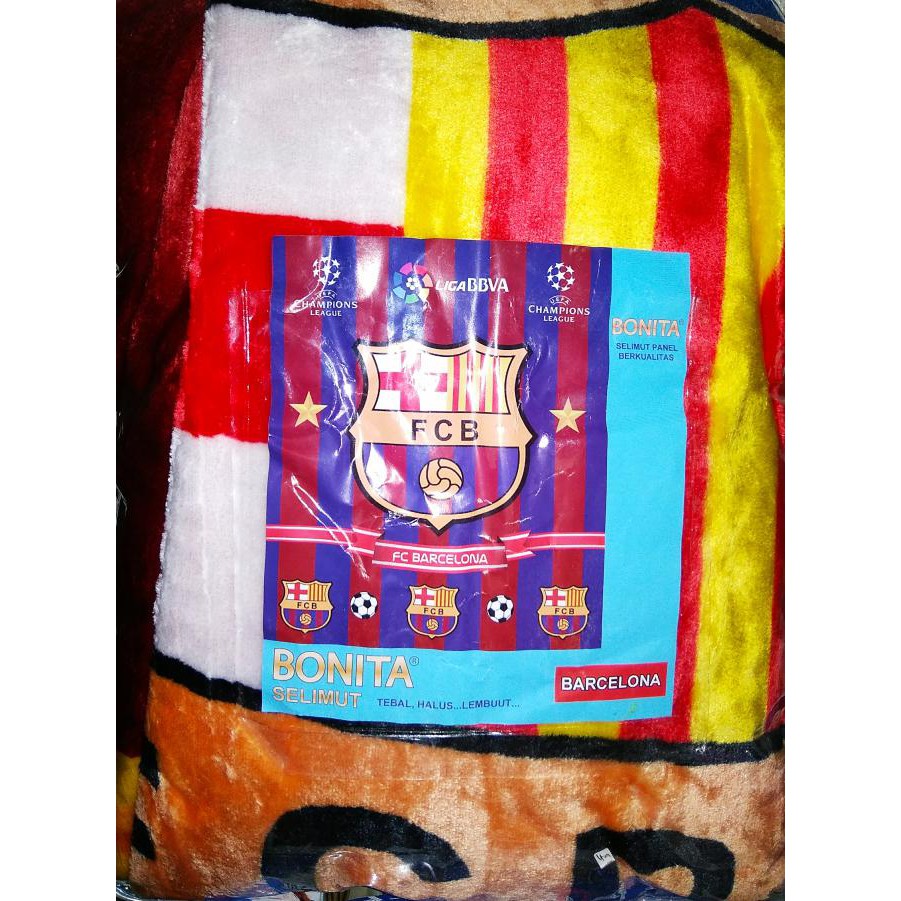 Macam-Macam Motif, Selimut Bonita 3D Fcb Barca 160X200 Queen Barcelona Klub Bola ,Kuwalitas Baik