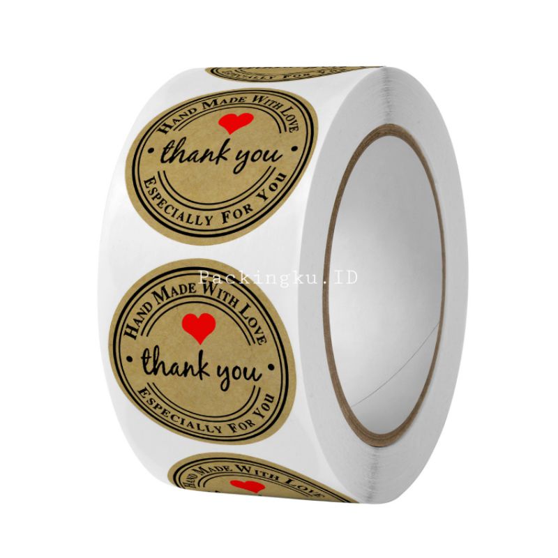 [Kecil 2.5cm] Sticker Label Thank You | Segel Roll 500 pc-tyc-A