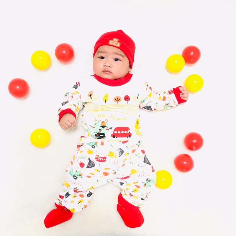 piyama baju tidur lengan panjang celana panjang anak 12 18-24 bulan unisex LITTLE FRIENDS laki laki