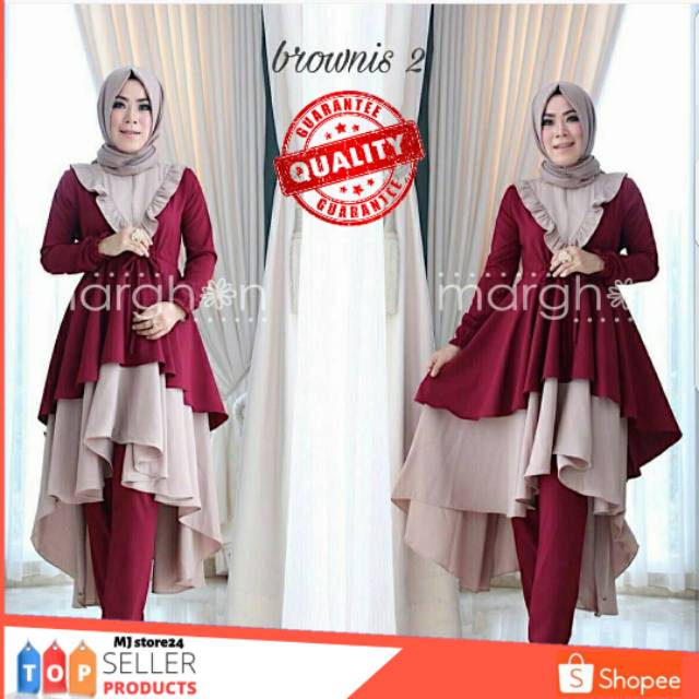 JUAL TUNIK JUMBO TERBAIK SET BROWNIES BHN FULL BALETOLI BERKUALITAS MDL CANTIK MODIS HARGA TERMURAH