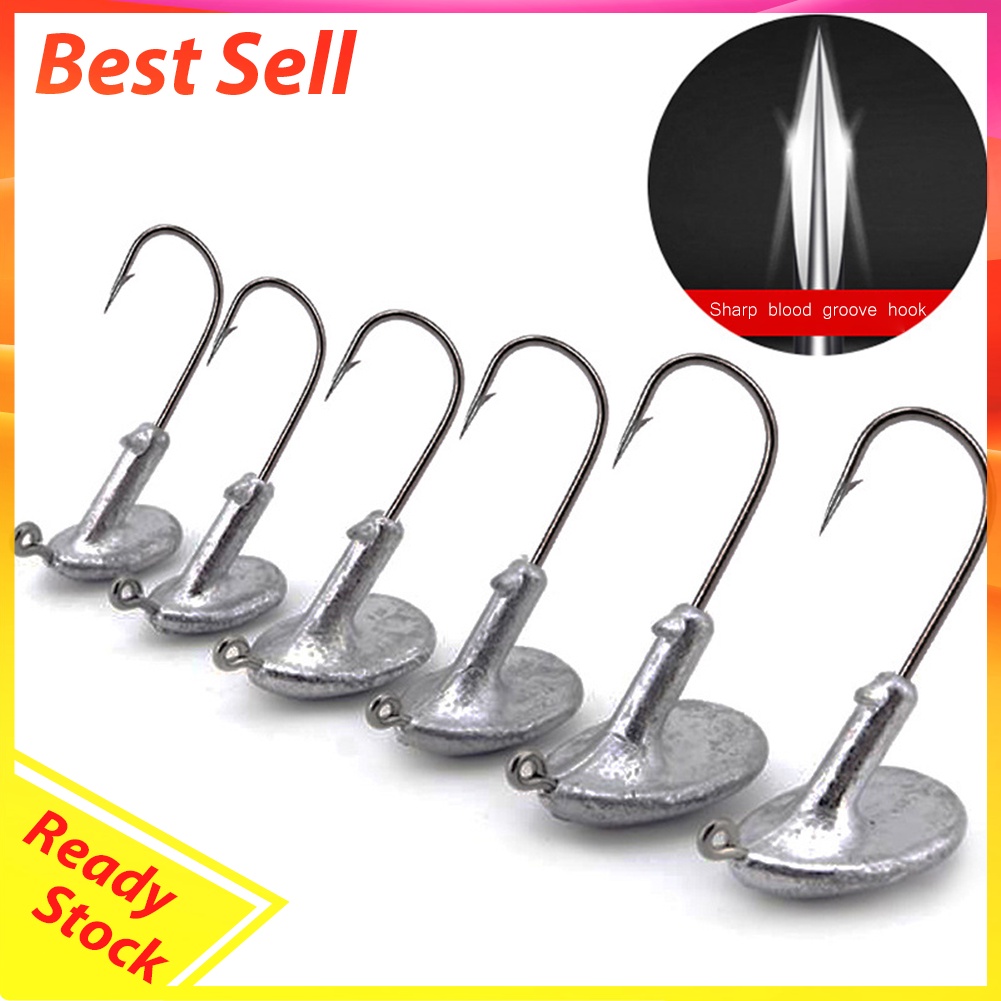 10pcs Tumbler Fishing Hooks Carbon Steel Sharp Jig Bait Fishhooks Tackles