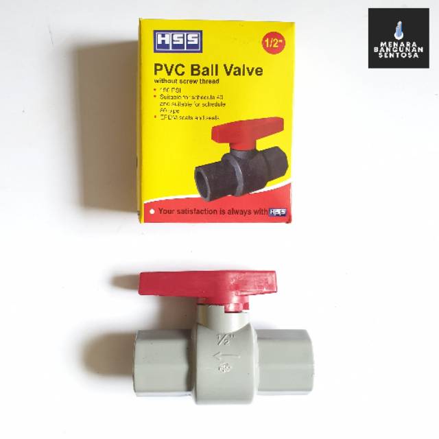 Ballvalve PVC HSS 1/2&quot; / Ball Valve Stop Kran Plastik