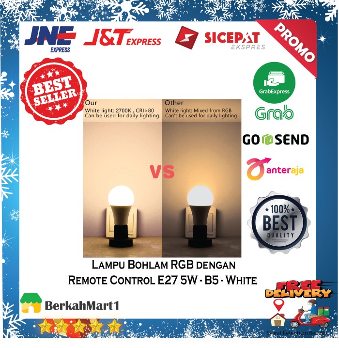 PROMOOO? Lampu Warna warni Lighting Room Bohlam RGB Remote Control 5W