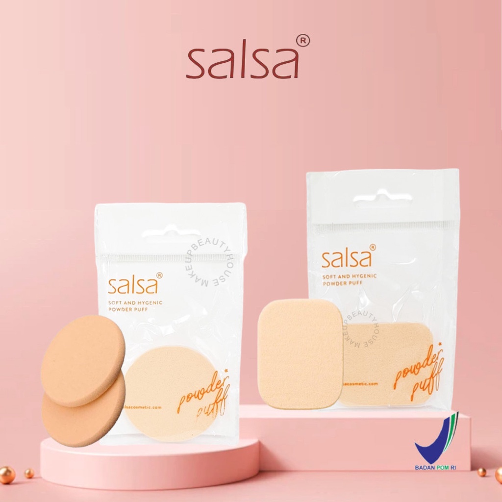 SALSA Sponge Bedak Bulat / Persegi | Soft And Hygenic Powder Puff | Spons Bedak