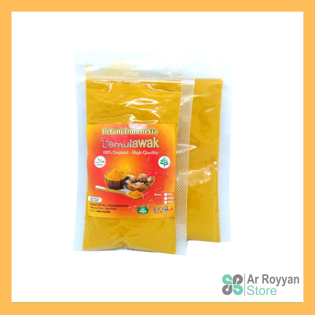 

Temulawak bubuk murni tanpa gula kemasan plastik 50gram herbal kanker alami 100%