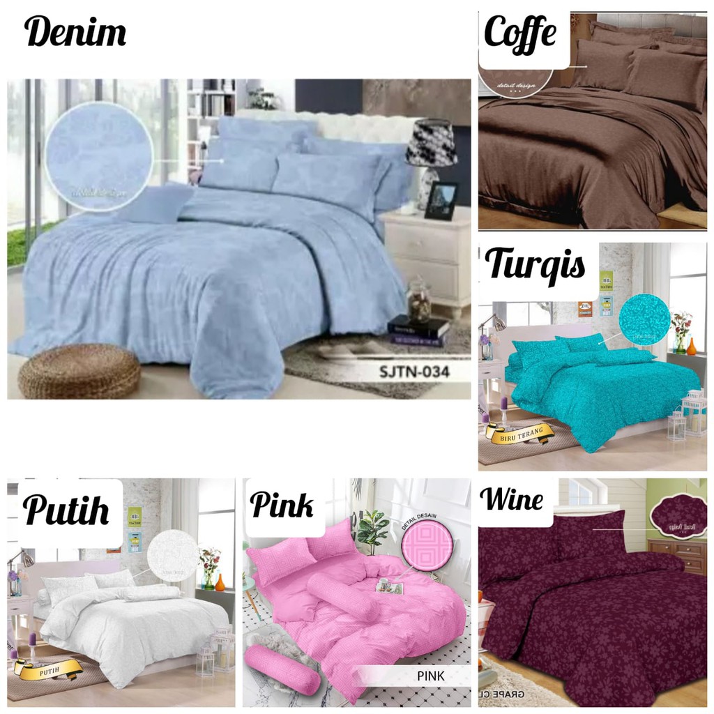 Bedcover Set Sprei / Bedcover Set Bahan Katun Jacquard Emboss Aesthetic Single Size &amp; KingSize