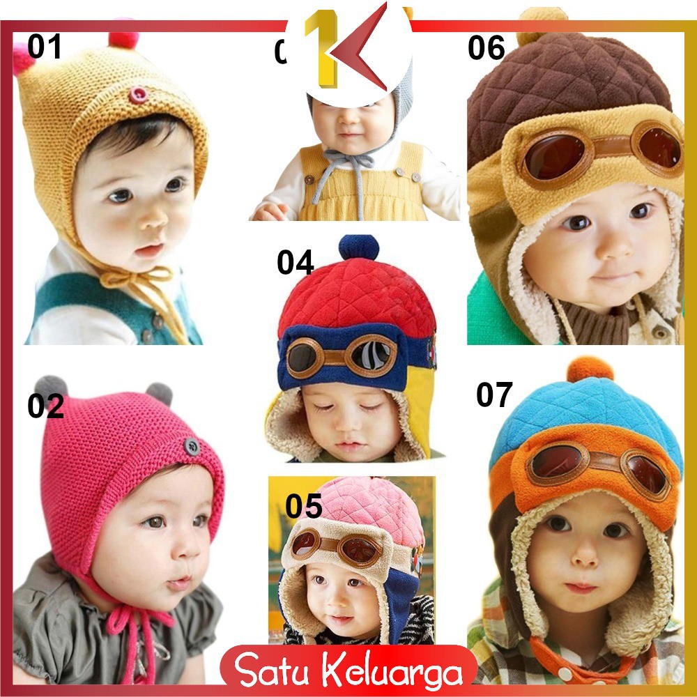 SK-P16 P23-30 Topi Kupluk Bayi Pompom Topi Anak Bucket Rajut Topi Korea Bunny Hat / Pilot / Unicorn-Part 02