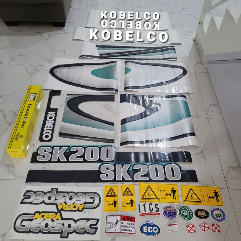 Stiker Alat Berat Excavator Kobelco Sk 200-8 Sticker Kobelco SK 200-8