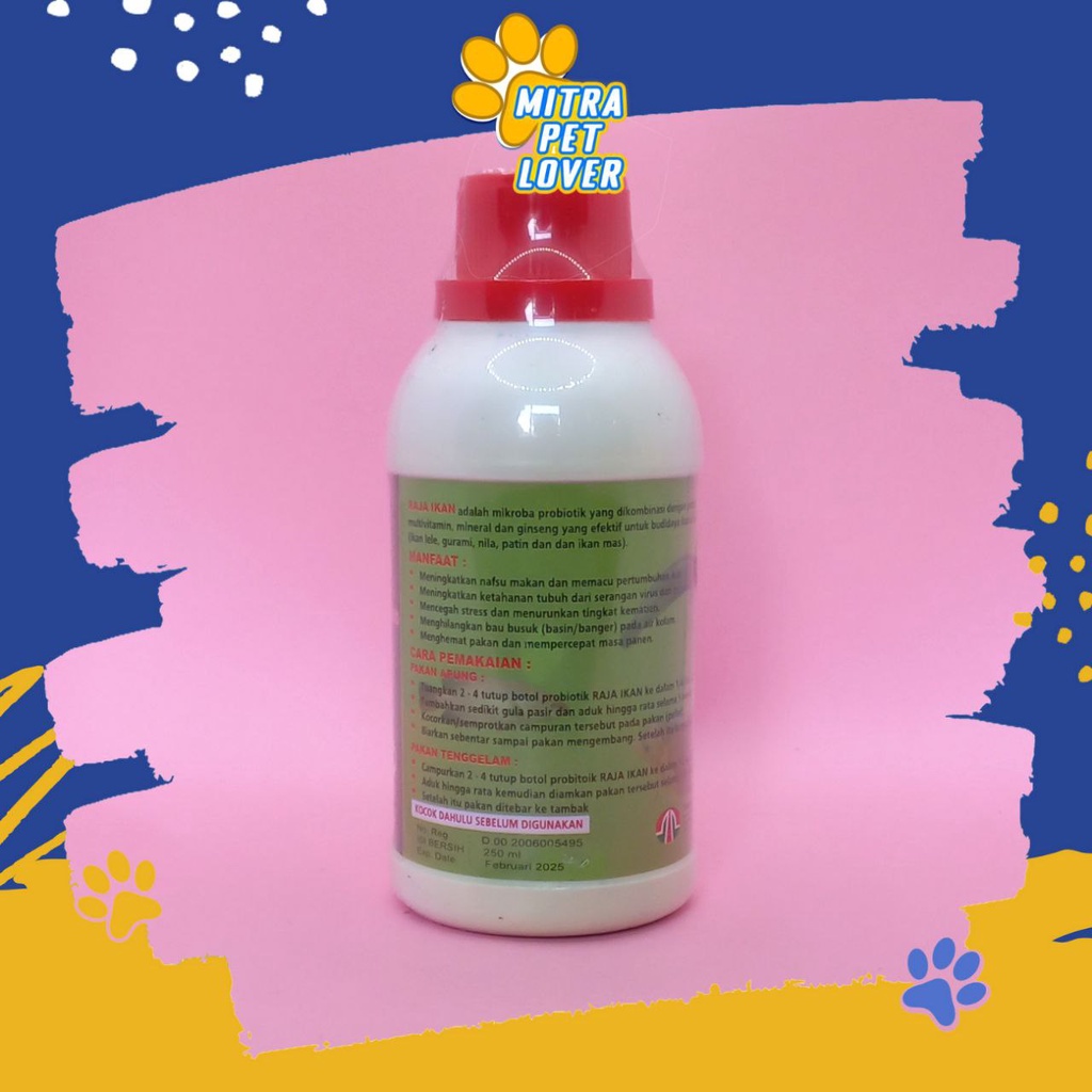 VITAMIN PEMACU PERTUMBUHAN IKAN - RAJA IKAN 250 ML ORIGINAL - MEMICU TUMBUH IKAN FISH MULTIVITAMIN MINERAL SEHAT AMAN AMPUH CEGAH STRESS CEPAT PANEN PET ANIMAL FISH HEALTHCARE AND VETERINARY TAMASINDO OBAT TERNAK HEWAN BINATANG PELIHARAAN MITRAPETLOVER