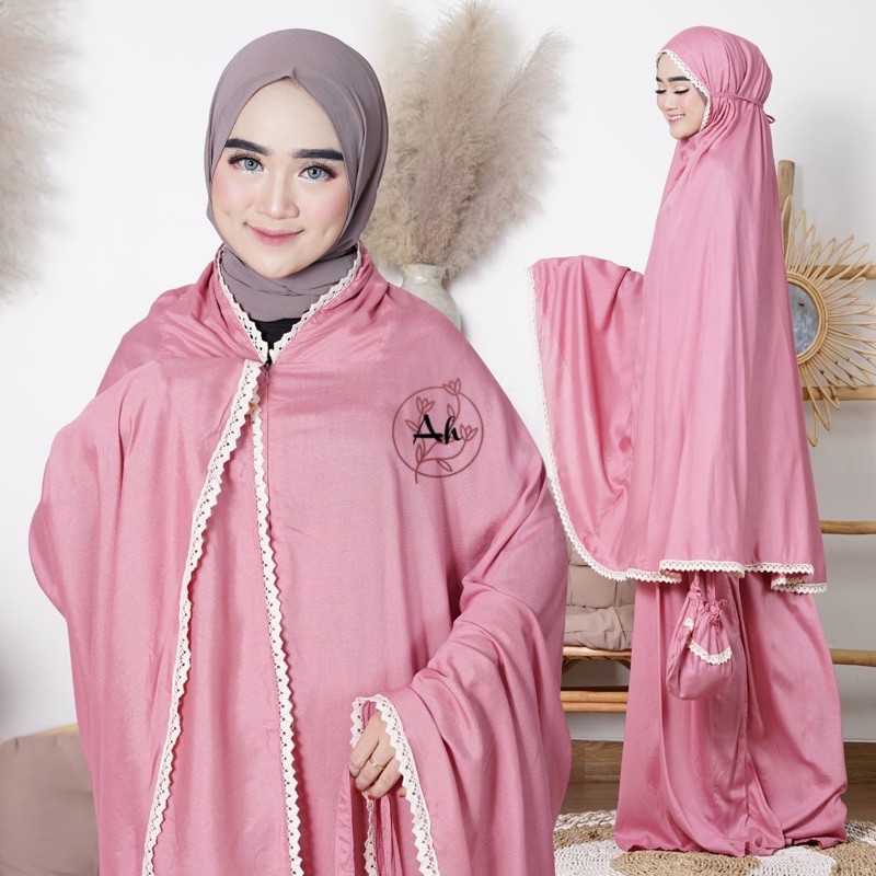 MUKENAH TRAVELING 2in1 Dagu REsleting/ BISA COD /Rayon viscose premium adem &amp; lembut