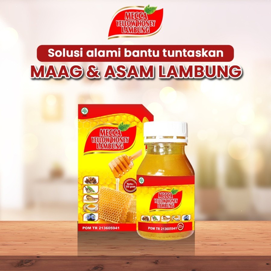 

(100% ORIGINAL) MADU MECCA YELLOW HONEY LAMBUNG 350gr 350 Gram 1/3 Kg Madu Kuning Obat Herbal Maag Asam Lambung Gerd Usus Kronis Kunir Kuning Putih Kunyit