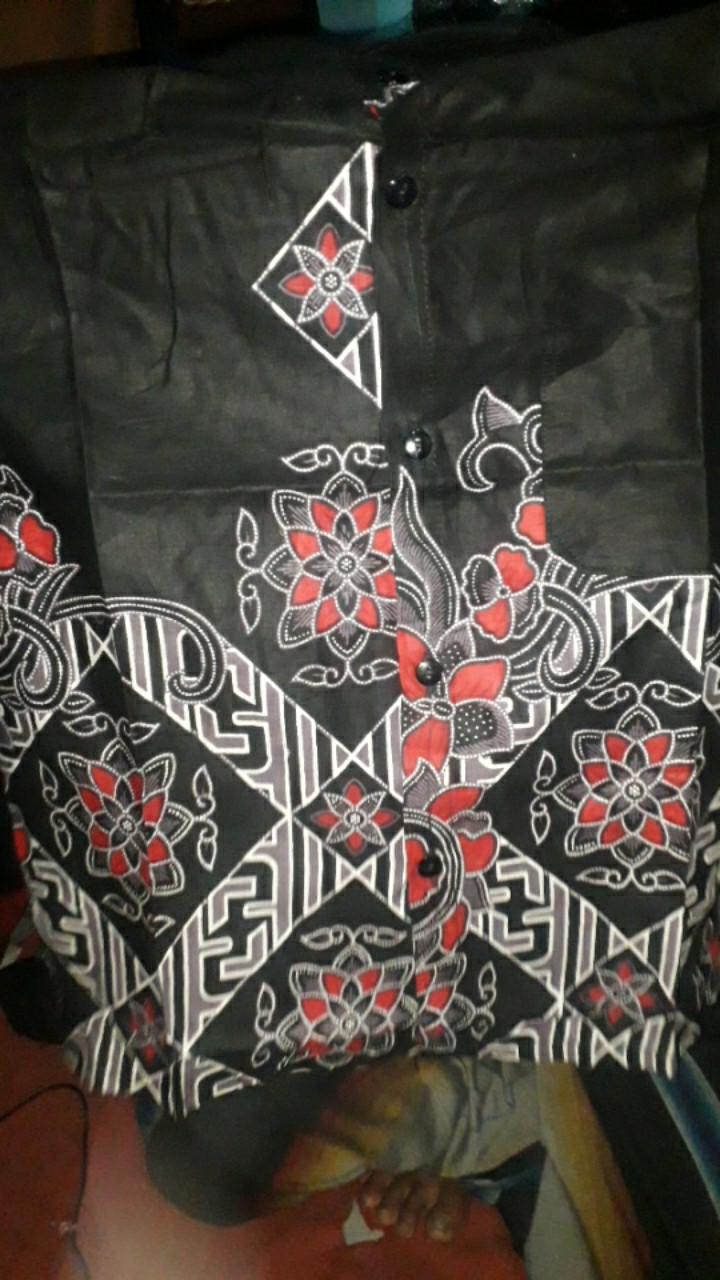 Batik Couple Keluarga - Sarimbit Gamis Batik Ayah Ibu - Motif Kenari Ireng