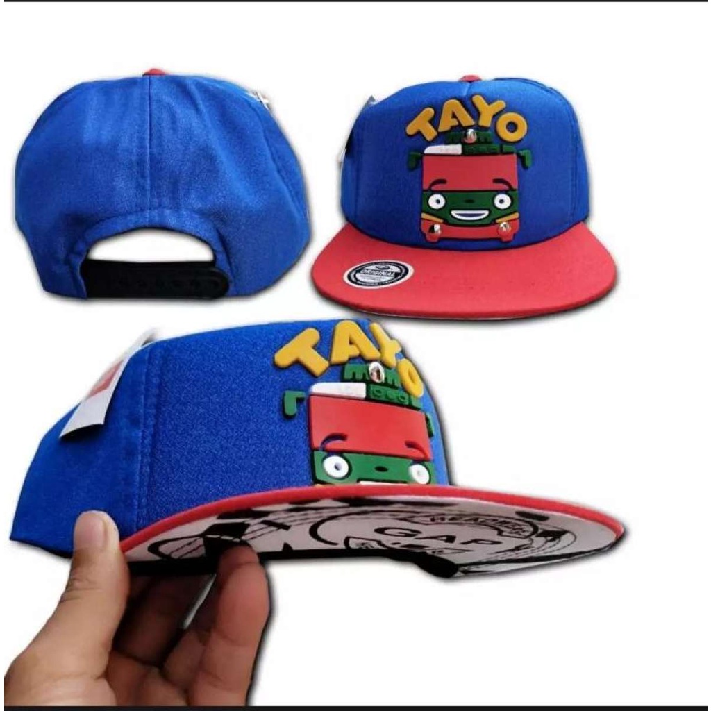 Topi karakter Snapback Tayo Anak-anak Cartoon Mobil Bus Berkualitas / Trendy