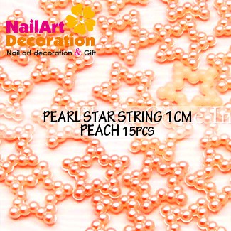 DEKORASI SLIME / CLAY / NAIL ART PEARL STAR STRING ISI 15PCS