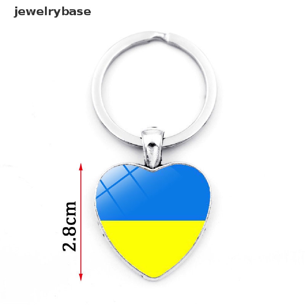 Gantungan Kunci Mobil / Tas Desain Bendera Ukrainian Bahan Kaca