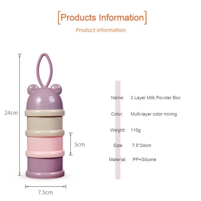 Botol penyimpanan susu bubuk bayi snack cemilan baby food milk powder container serbaguna