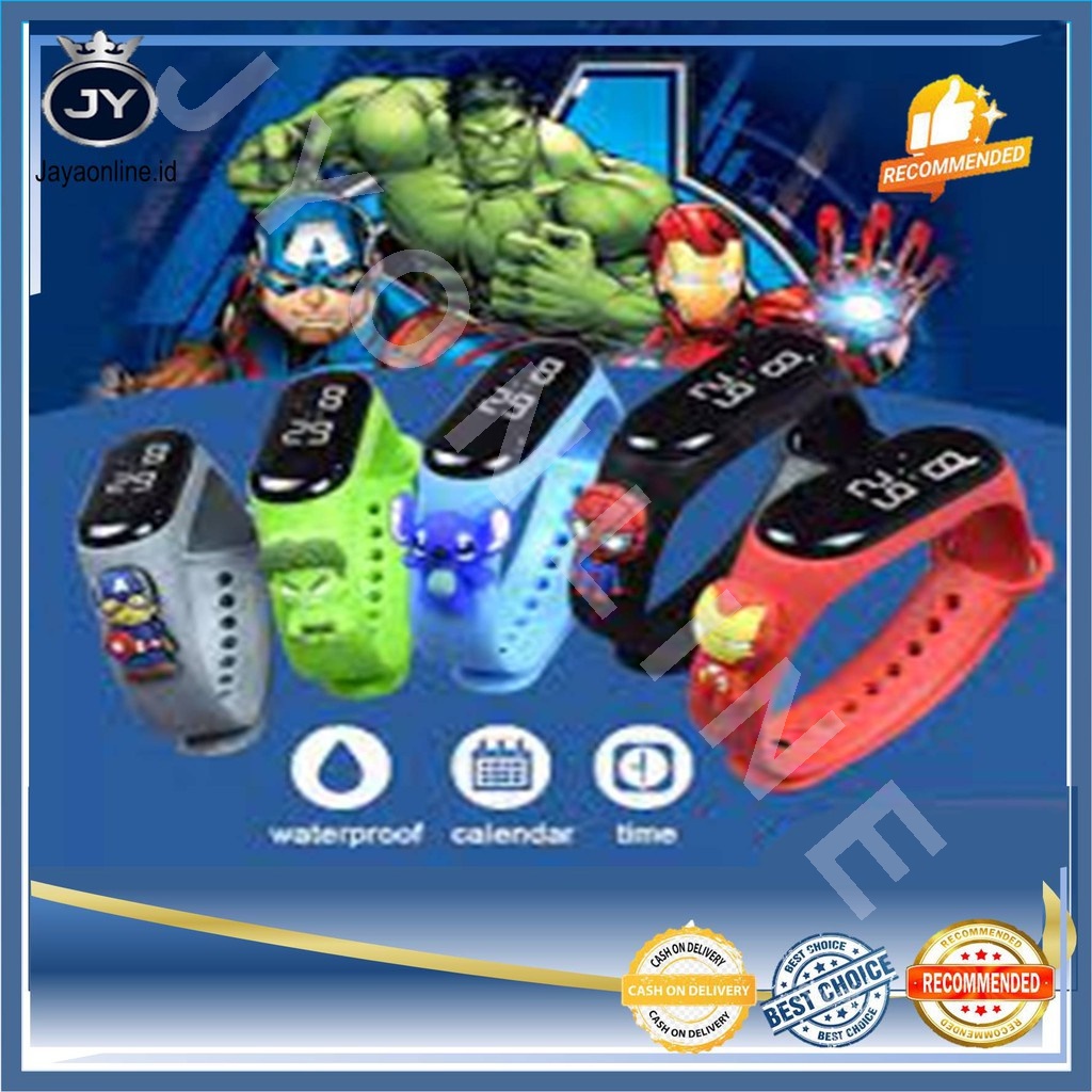 JY J016 Jam Tangan Anak Elektronik Led Motif Kartun Tahan Air Termurah IMPORT