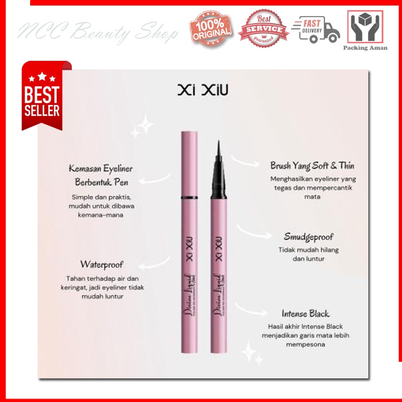 * NCC * Xi Xiu Eyeliner Pen Divine Liquid Xixiu Eye Liner Cair Matte Eyeliner Pen Waterproof