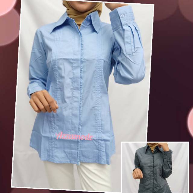 Kemeja kantor 007 sekertaris terbaru kemeja putih formal rumbai witafashion