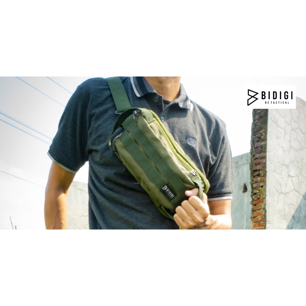 WAISTBAG ARMY/SLINGBAG / TAS SLEMPANG/ TAS PINGGANG TACTICAL BIDIGI CAPSUL