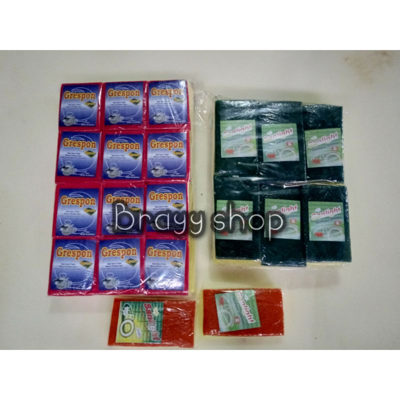 Spon cuci piring murah / Spon cuci busa halus wastafel(1 lusin)