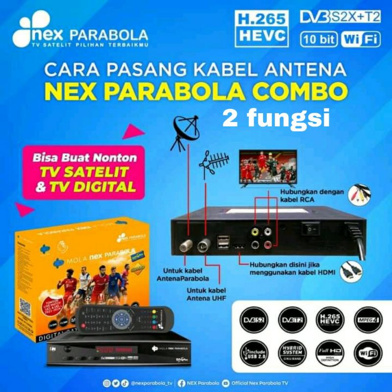 Nex Parabola Combo Hd Stb Dvbt2 &amp; Satelit Tv