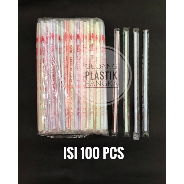 Sedotan Flexibel/Tekuk Higienis Merk Tiger/Mega (Isi 100 pcs)