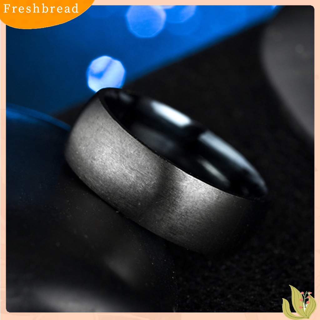 [Fresh] Cincin Titanium Steel Lebar 8mm Pria Gaya Punk Warna Polos untuk Hadiah Ulang Tahun