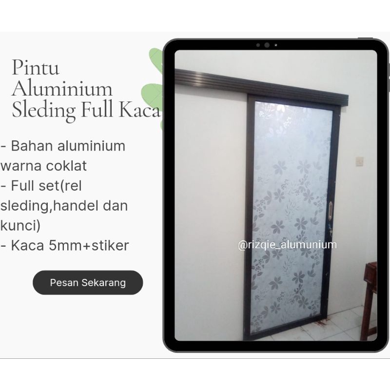 Pintu Sleding Aluminium Kaca/Pintu Kamar Mandi/Pintu Geser