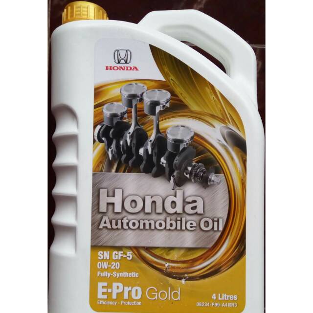 Oli Mesin Mobil Honda E-Pro Gold 0W-20 SN GF-5 Galon 4 Liter Original