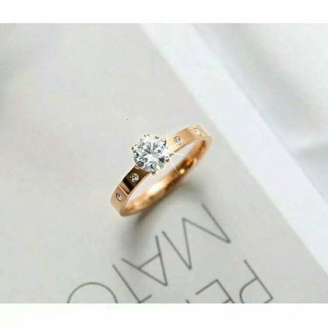 GG Cincin Berlian Elegant Minimalis Titanium  # CC-126