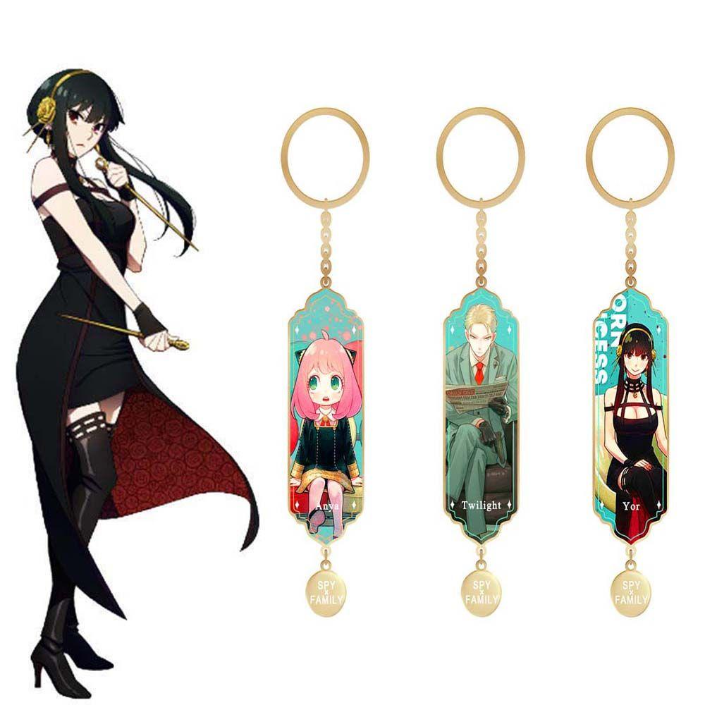 [Elegan] Anime SPY X Keluarga Keyring Charm Anime Jewelry Key Ring Holder Cosplay Liontin Yor Forger Loid Key Chain