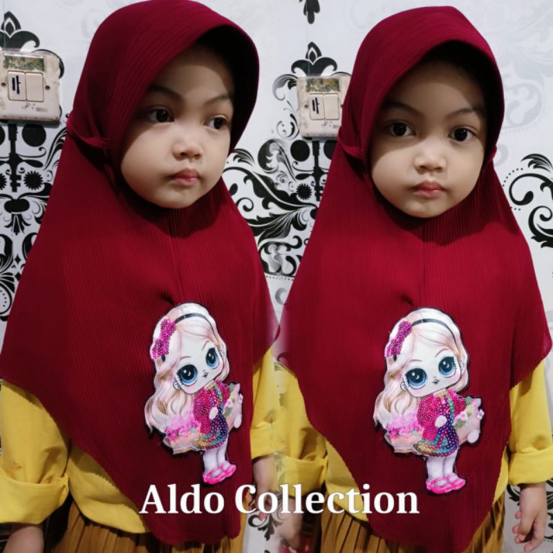 Bergo Plisket Anak Pet LOL LED