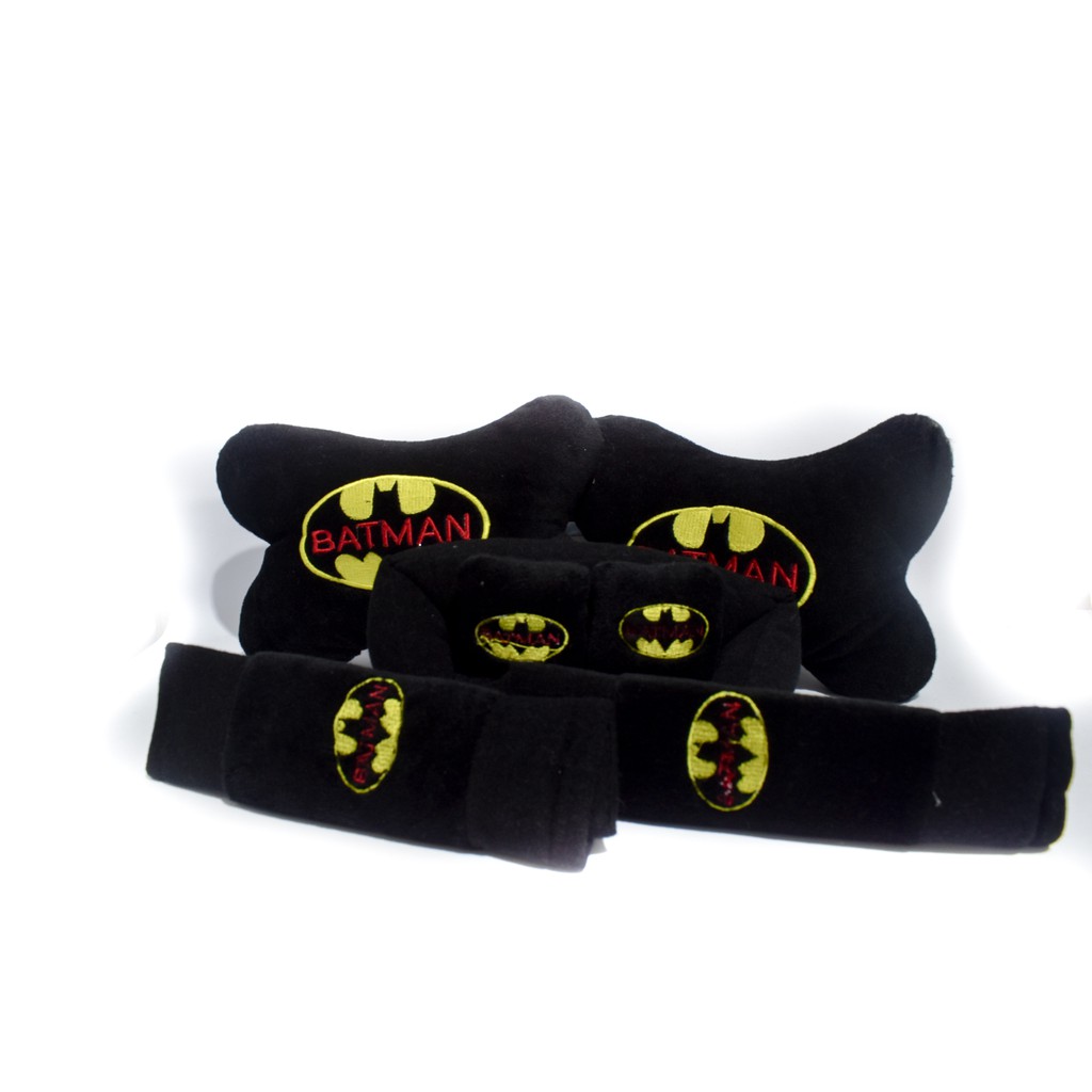 Bantal Mobil 3in1 BATMAN Carset Headrest Pillow Sandaran Kepala Leher 3 in 1 Bat Man Kelelawar