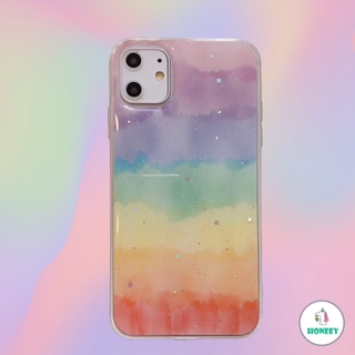 INS Casing Soft Case Motif Glitter Pelangi untuk IPhone 11