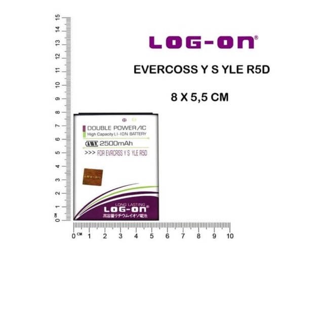 BATERAI EVERCOSS R5D WINNER Y STYLE - LOG ON DOUBLE POWER BATTERY BATRE