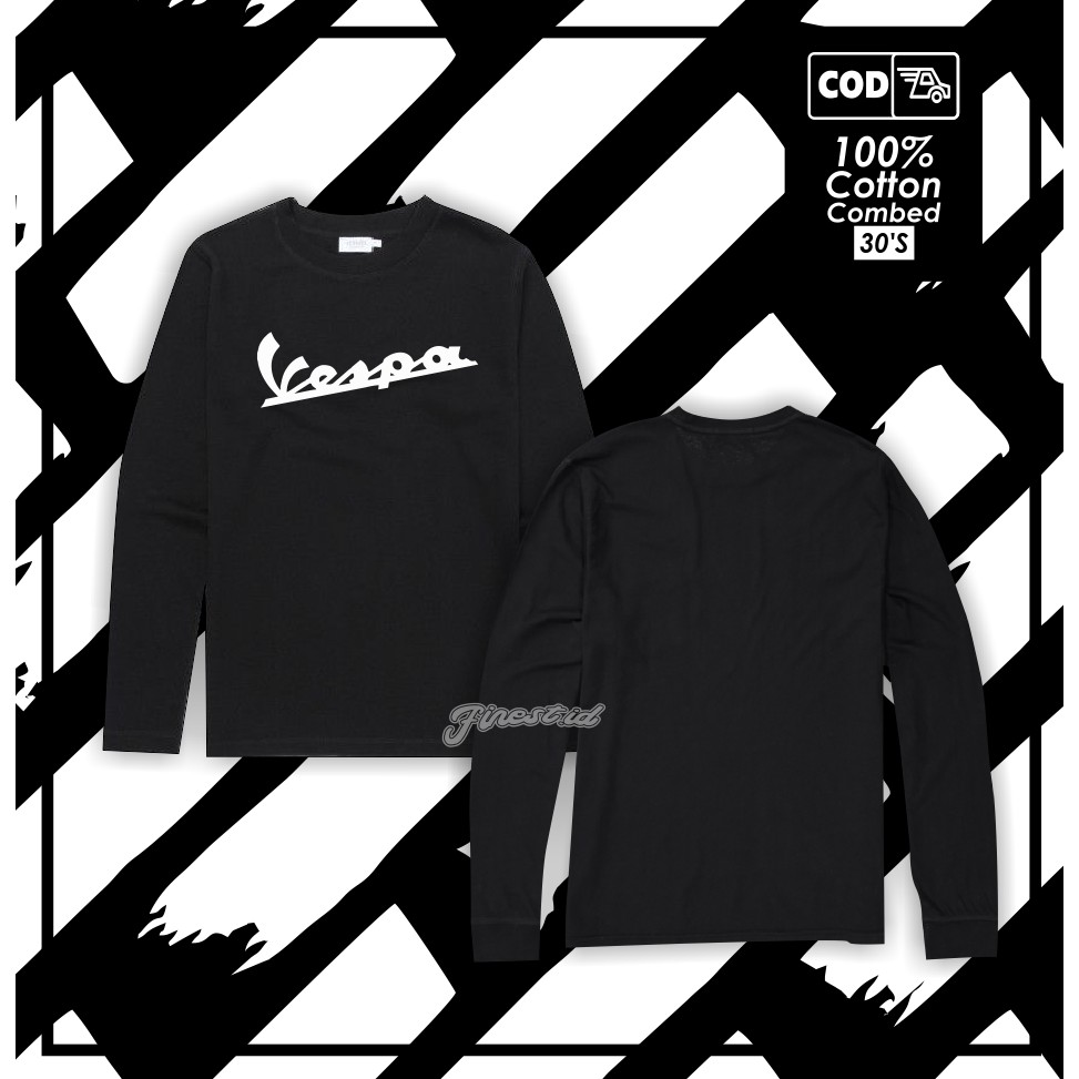 Baju Kaos Tshirt VESPA Lengan panjang Cotton Combed 30s Kualitas Distro