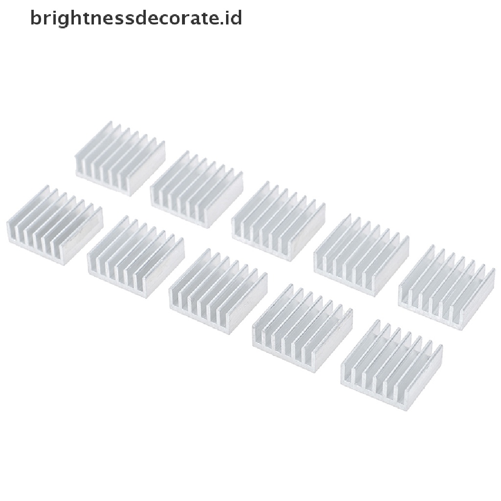 10pcs Radiator Heatsink Pendingin Elektronik Bahan Aluminum Ukuran 14x14 X 6mm