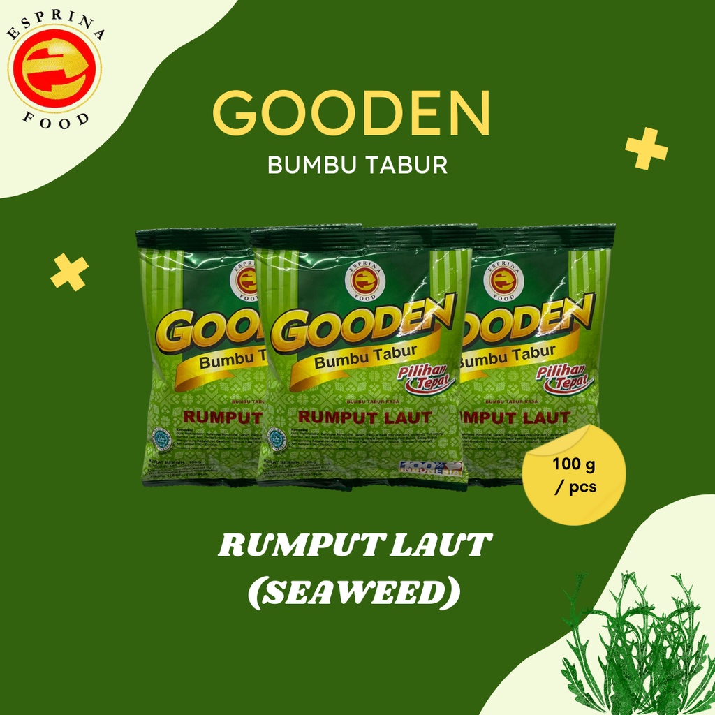 

Bumbu Tabur - GOODEN - Rasa Rumput Laut - SEAWEED - Rumput Laut - kemasan 100 gram