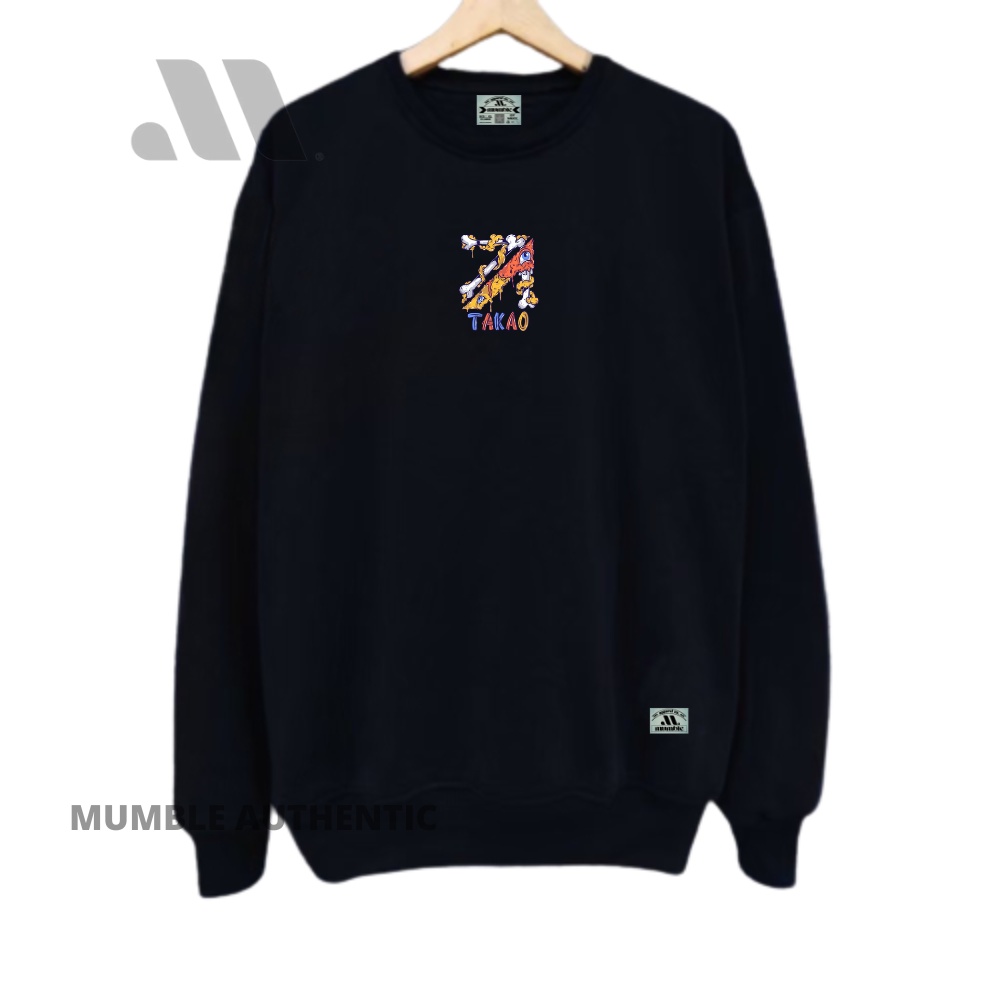 Sweter Cowok Premium Distro Ori Sweater Crewneck Hitam  Tebaru Terkeren Dangan kualitas Terbaik unisex