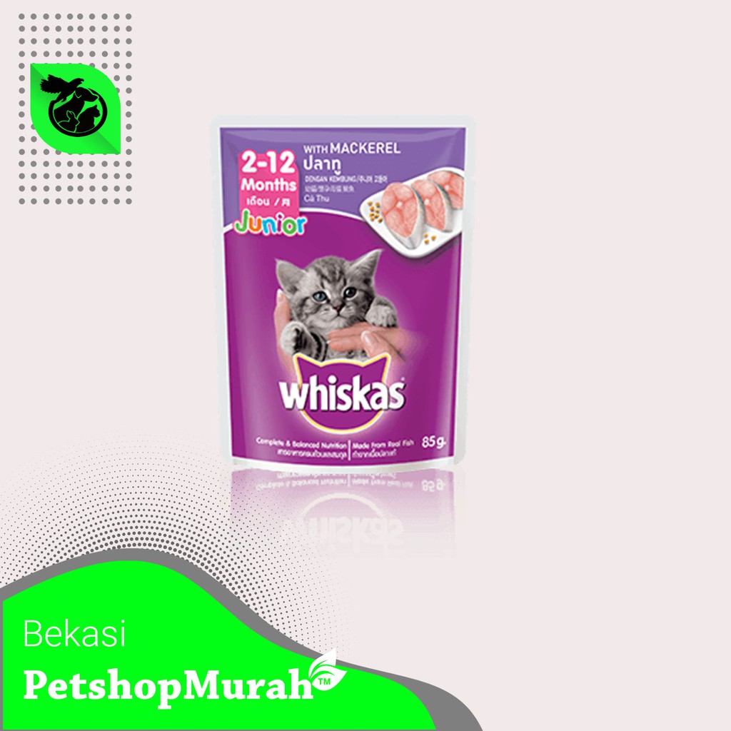 Makanan Kucing Basah Whiskas Junior 85gr Sachet Wetfood Pouch 85 Gram