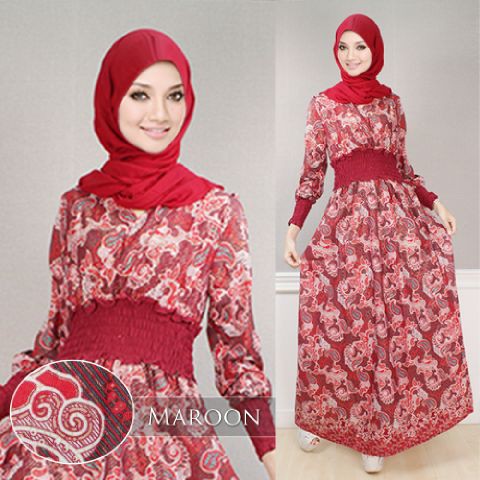 [Maxy Ayu varian warna SW] maxi muslim wanita katun rayon ORANGE/BIRU/MAROON