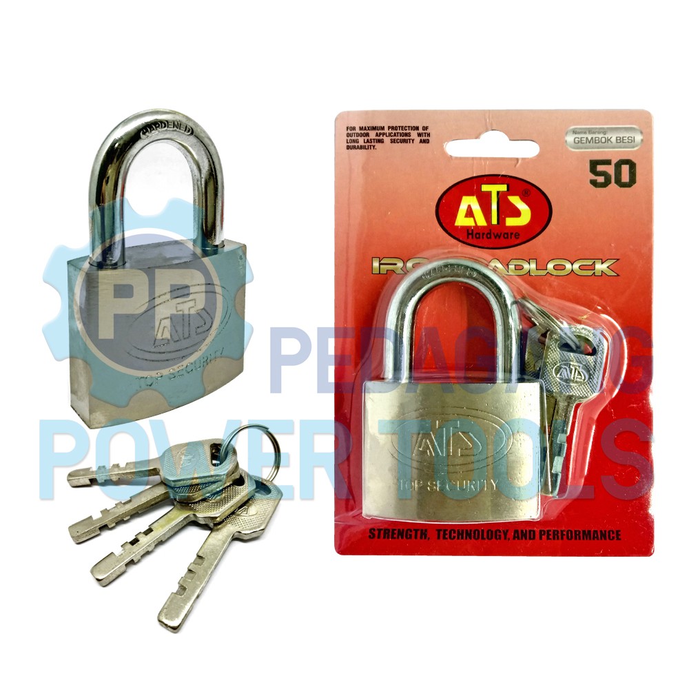 ATS GEMBOK BESI 50 MM SHORT PADLOCK KUNCI PAGAR RUMAH LEHER PENDEK