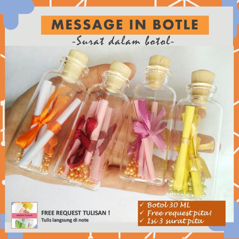 

Wish In Bottle 30 ML isi 3 surat botol pita - kado ulang tahun kado aeshtatic