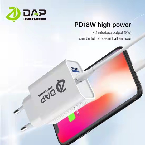 DAP TURBO Charger Fast Charging Dual Output USB &amp; Type C - Garansi 1 Tahun D-AP2