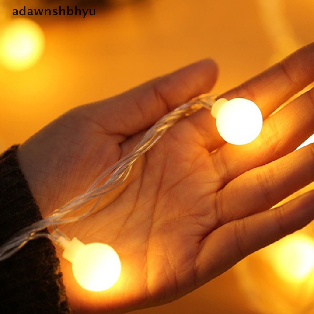 [adawnshbhyu] 10m Lampu LED Strip Bohlam Bulat Warm Lighting Camping Tent Hanging String Light