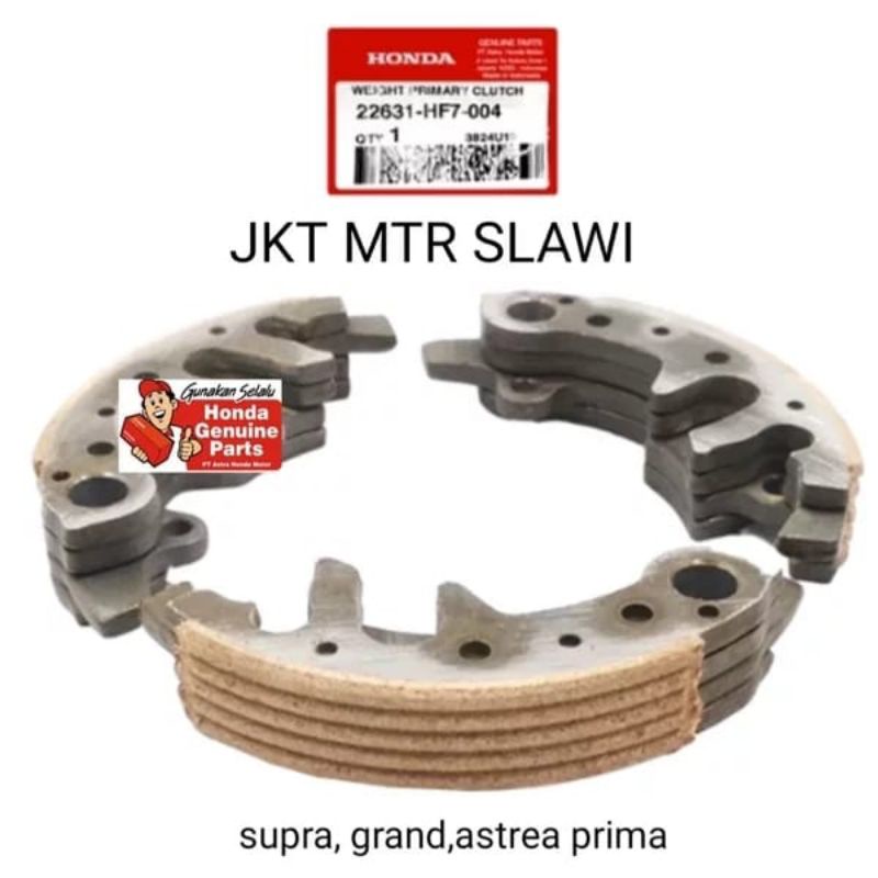 22631-HF7-004 kampas ganda weight set primary clutch supra, grand, supra x astrea grand asli honda