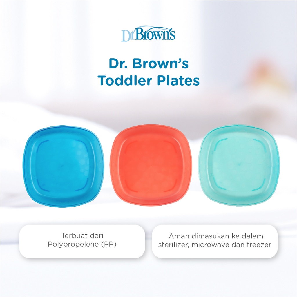 Piring Makan Bayi Dr. Brown's Toddler Plates 3-Pack (TF022)