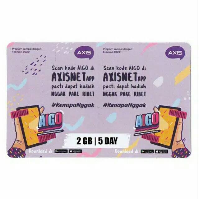 Vc voucher axis 2gb/5hari lokal sumatera