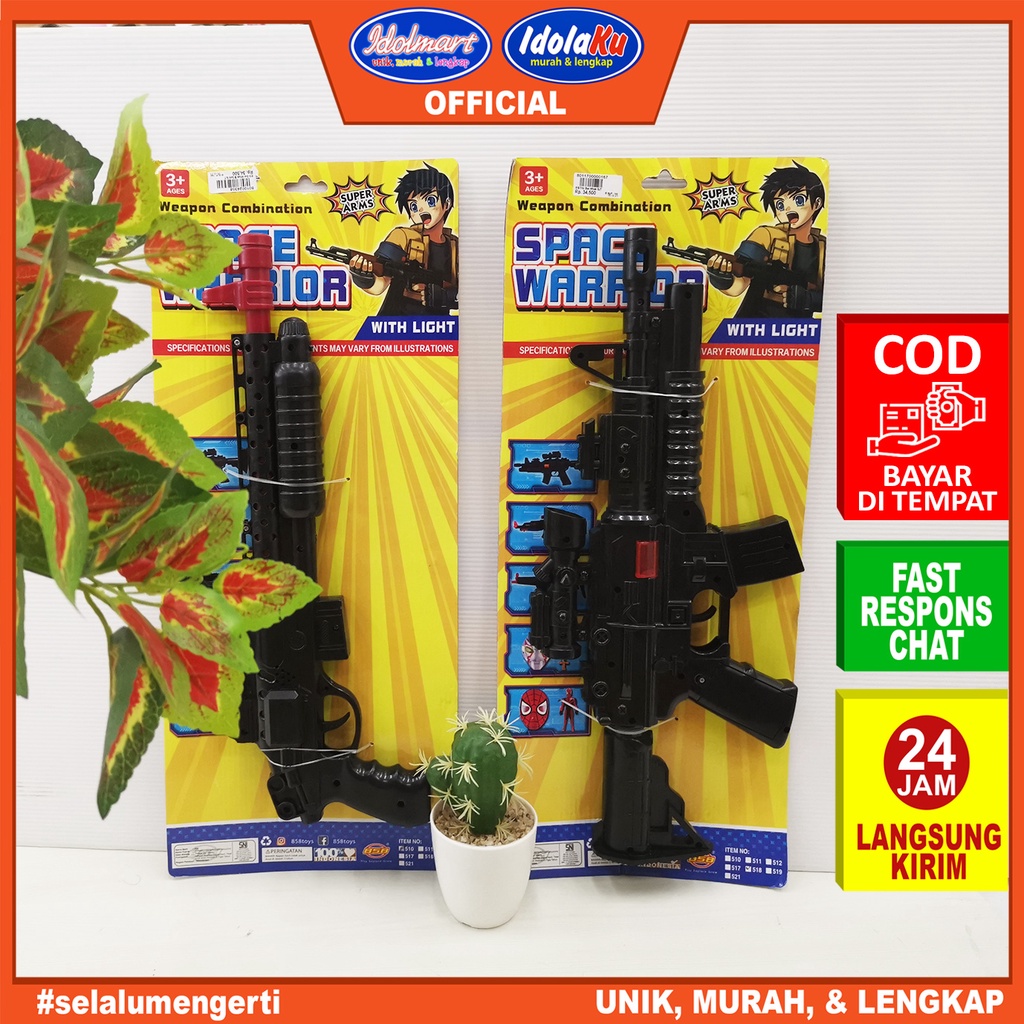 IDOLAKU Mainan senapan M4 / mainan senjata pistol hitam / 518 Fric Gun Hitam SJT